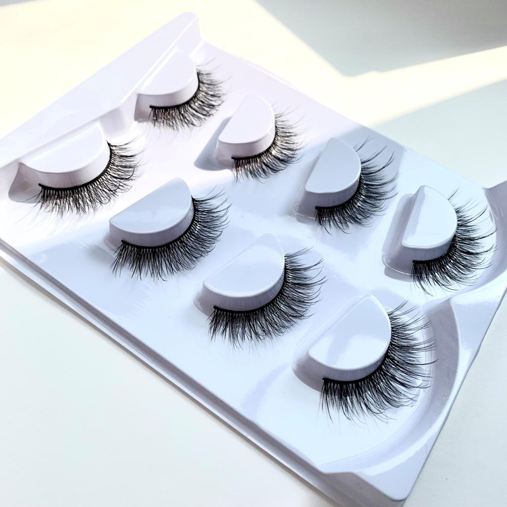 4 Pairs 3D Faux Mink Lashes Fluffy Soft Full Thick Wispy Natural Long False Eyelashes Curly Lashes Lashes