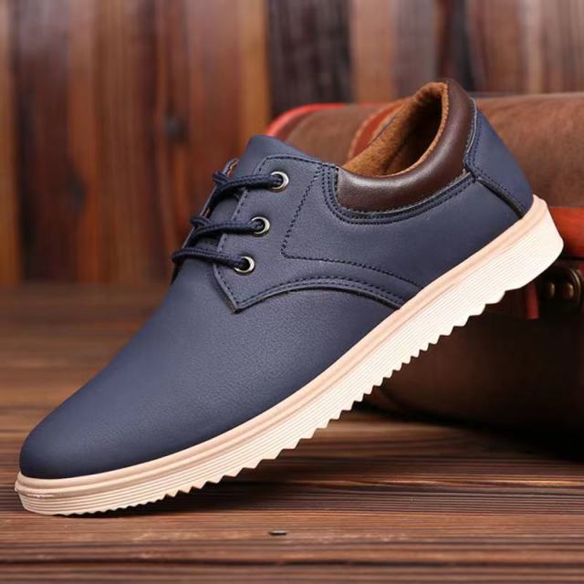 Leather Casual Shoes For Men  Autumn Winter Original  Luxury Platform Oxfords Shoes Male Walking Breathable Sneakers