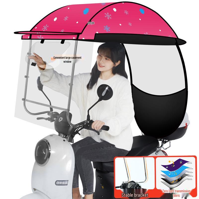 Electric Vehicle Canopy: Sunshade and Rain Cover for Bikes and Tricycles