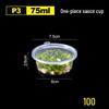 Petunia 100-Pack Disposable Plastic Sauce Cups for Seasoning and Fresh-Keeping