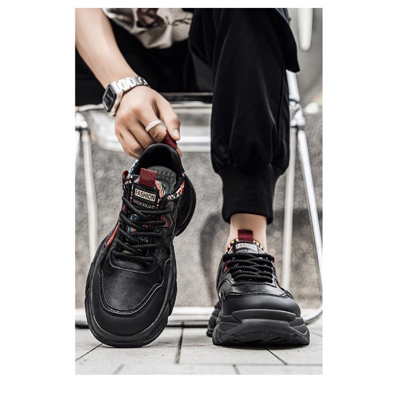 Men's Breathable Autumn Sneakers, Trendy Versatile Thick Sole Casual Running Dad Shoes for Teenagers