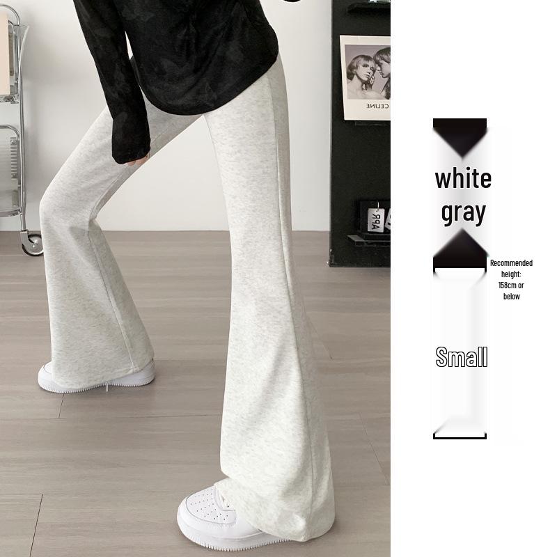 Women's High-Waisted Fleece-Lined Micro-Flare Sweatpants - 2025 Spring/Autumn/Winter Collection: Slimming, Casual, Thickened Flare Pants.