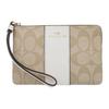 Corner Zip 16 Monogram Canvas And Leather Wristlet Clutch Small Women Clutch White Khaki 58035-IMDQC