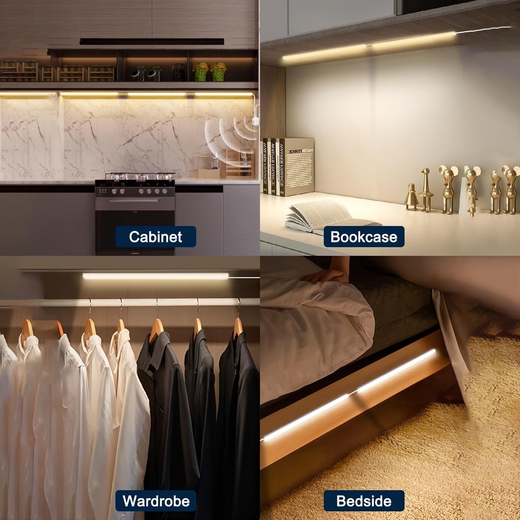 Motion Sensor Light LED Sensor night lights USB LED For Kitchen Cabinet Bedroom Wardrobe Indoor Lighting Long strip Night Light