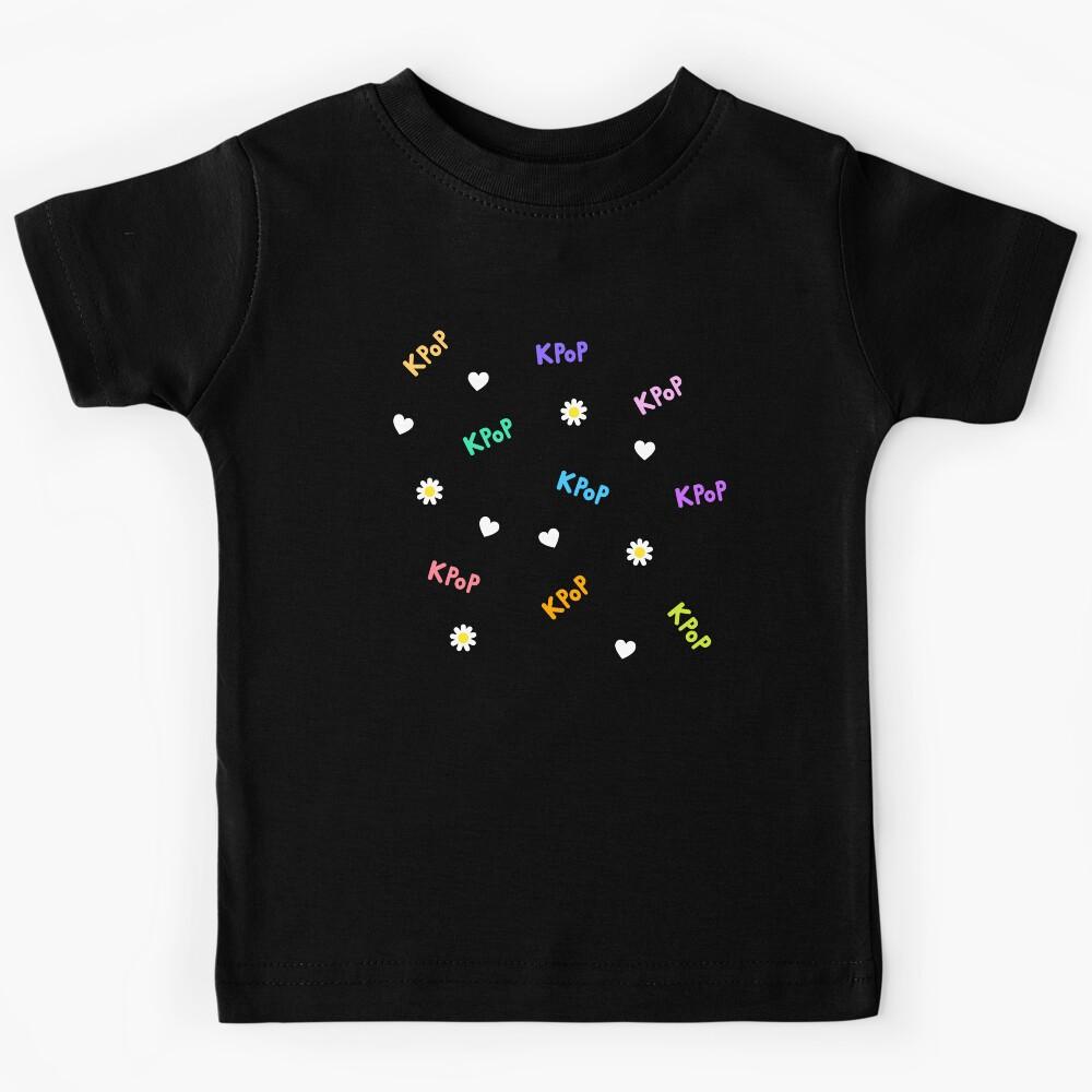 Cute Kpop heart and flower pattern Kids T-Shirt 160