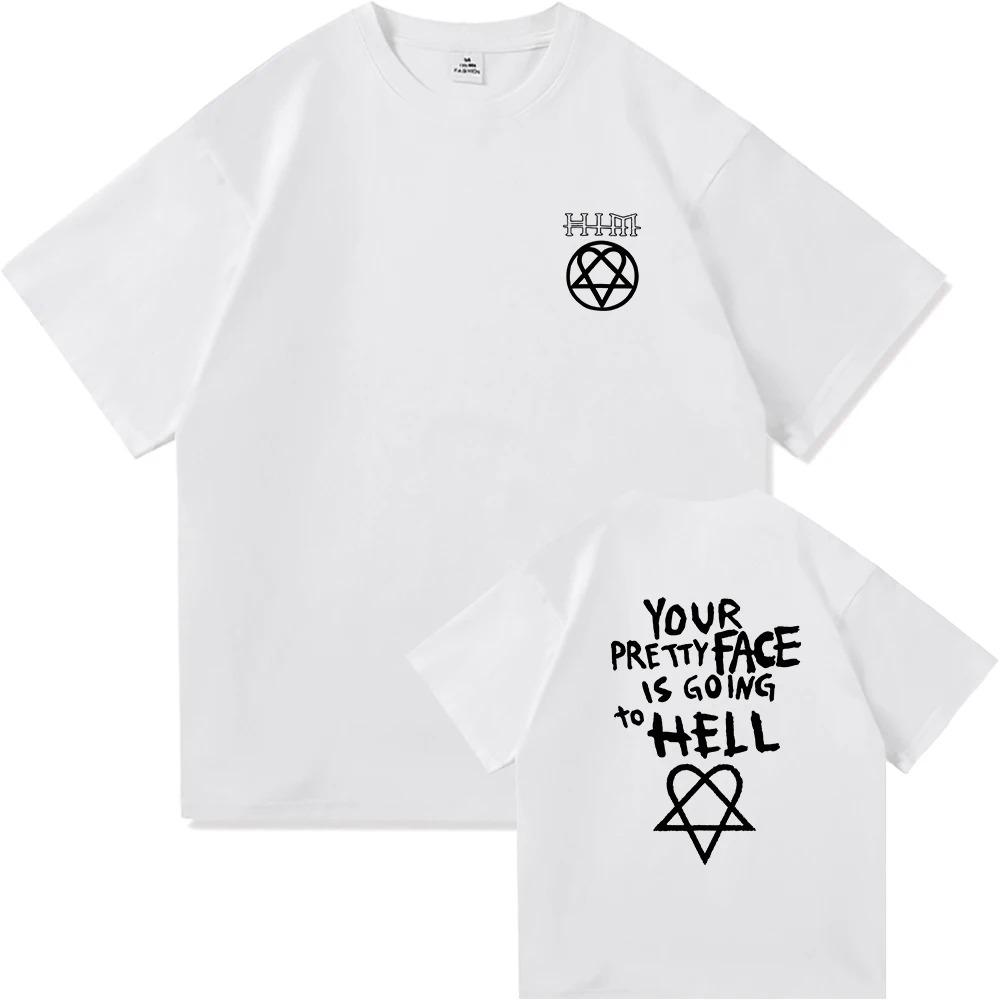 Your Pretty Face Is Going To Hell TShirt Him Ville Valo Men Clothing Harajuku Vintage Unisex High Quality Cotton Fan Gift Tees