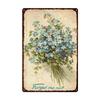 Vintage Blooming Flowers Metal Tin Signs Wall Art Posters Plate Wall Decor for Home Garden Bars Man Cave Cafe Clubs Garage Retro