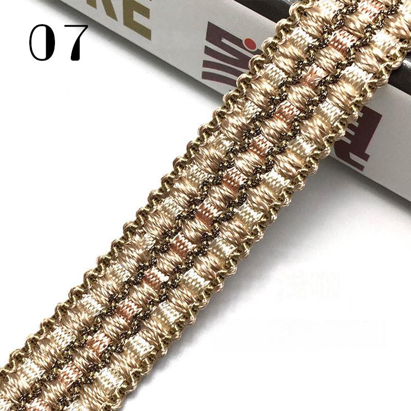 11,5 метра Золотая тесьма 2 см Ширина Декоративная тканая тесьма Кружевная отделка Для шитья Кружевная лента Декор обивки штор дивана 11.5m