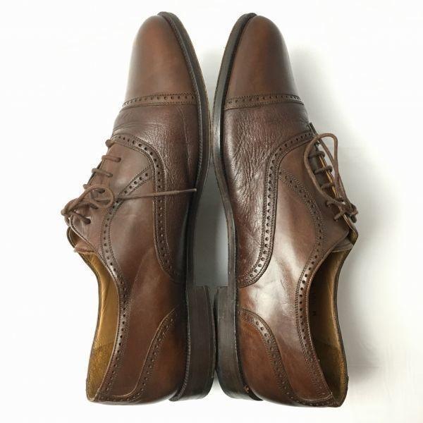 Vintage Mezlan Made In Spain Semi Brogue Cap Toe Shoes Brown Size 10.5M 28.0-28.5 Men's(USED)