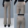 Women's High Waist Woolen Micro Flare Pants - Slimming, Casual, Versatile Drapey Design