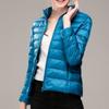 Women Coat Autumn Winter White Duck Down Jacket Solid Colors Warm Slim Zipper Fashion Light Down Coat
