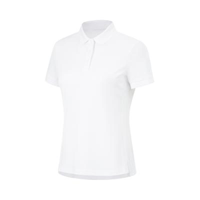 Li Ning Fitness Series Solid Color Soft Breathable Casual Versatile Short Sleeve Polo Shirt Women Tops APLU180-1