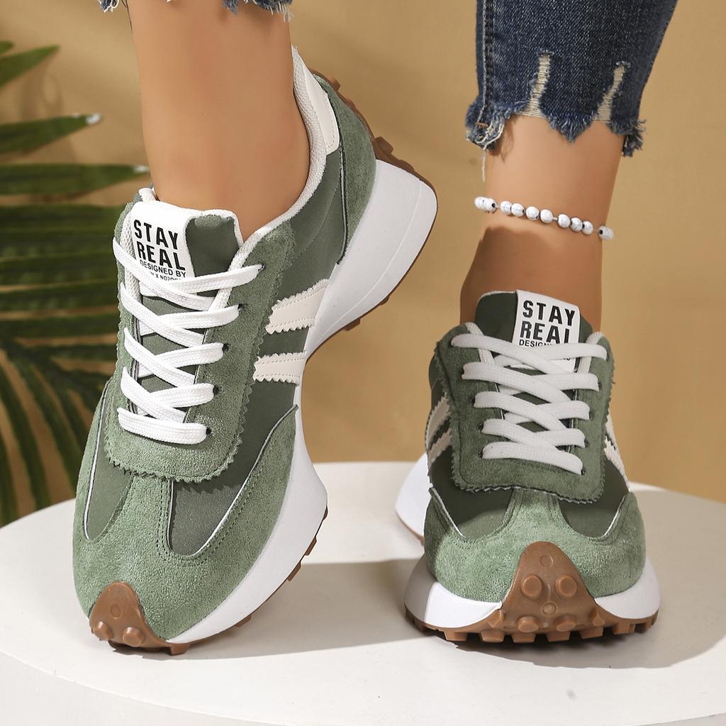 Fashionable New Style Elegant Lace Up Casual Shoes Women Spring/Autumn Round Toe Thick Sole Anti Slip Comfortable Sports Shoes