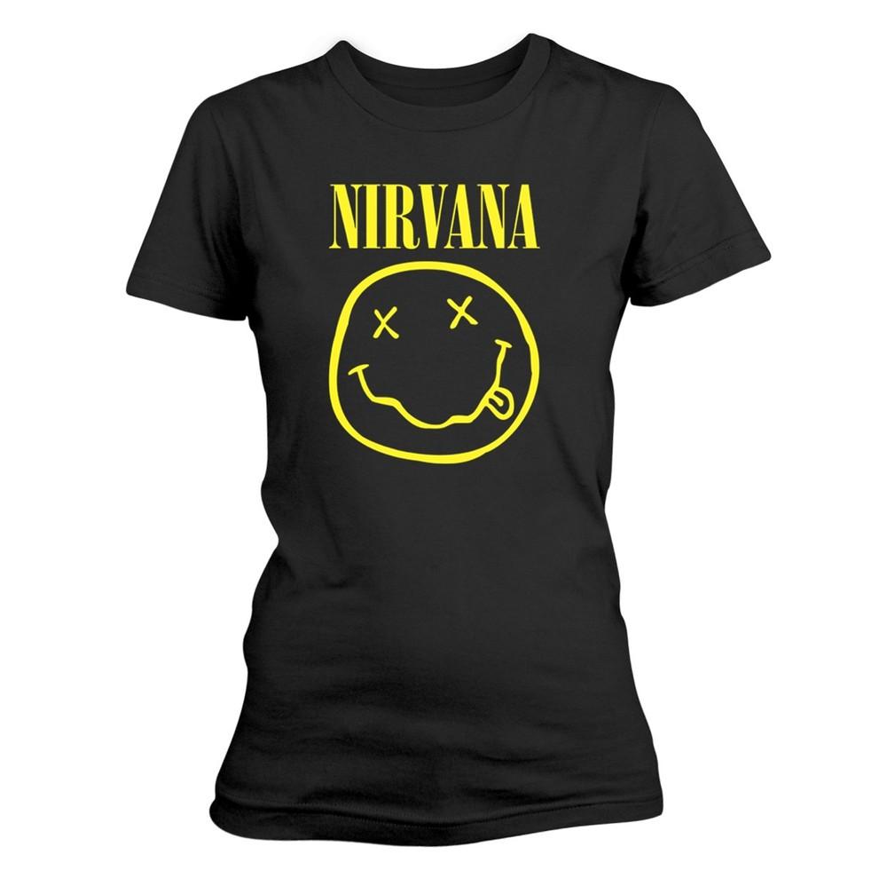 

26 Ladies Nirvana Smile Logo Official Tee T-Shirt Womens Girls Unisex T-Shirt XXL