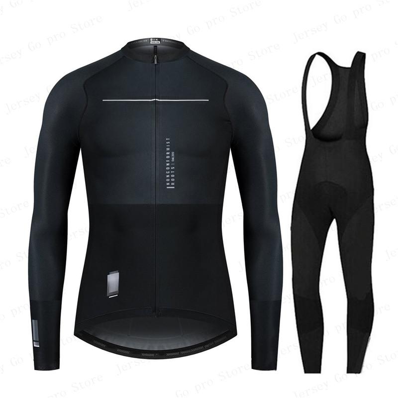 2026 Spring/Autumn Triathlon Men Long Sleeve Cycling Clothing Breathable Anti-UV Bicycle Jersey Set Wear Bib Pants Ropa Ciclismo