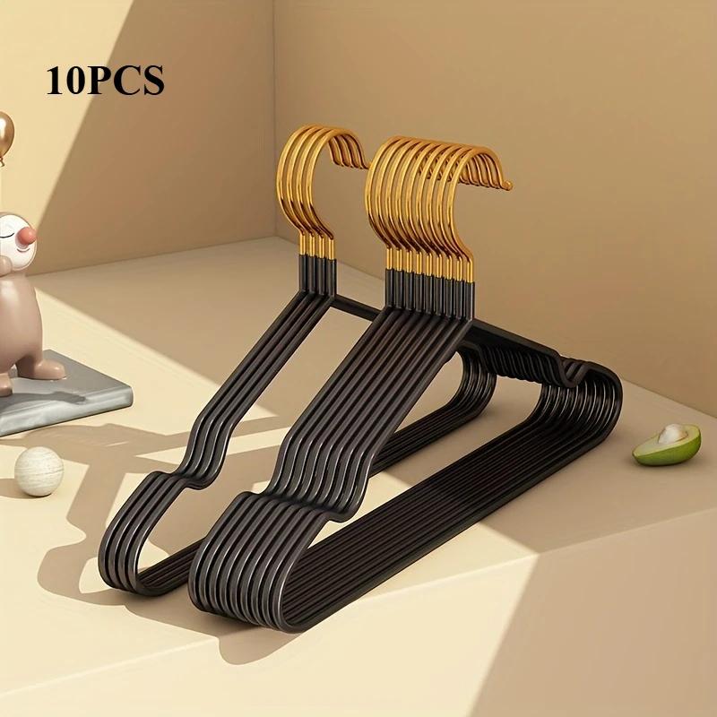 Gold Hook Impregnated Plastic Clothes Hanger Anti Slip,household Seamless Dormitory Clothes Hanger,stainless Steel Anti Slip