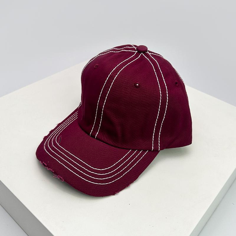 New Unisex Solid Distress Retro Baseball Hats Breathable Street Sunshade Simple Peaked Cap Versatile Fashion Casual Broken Style