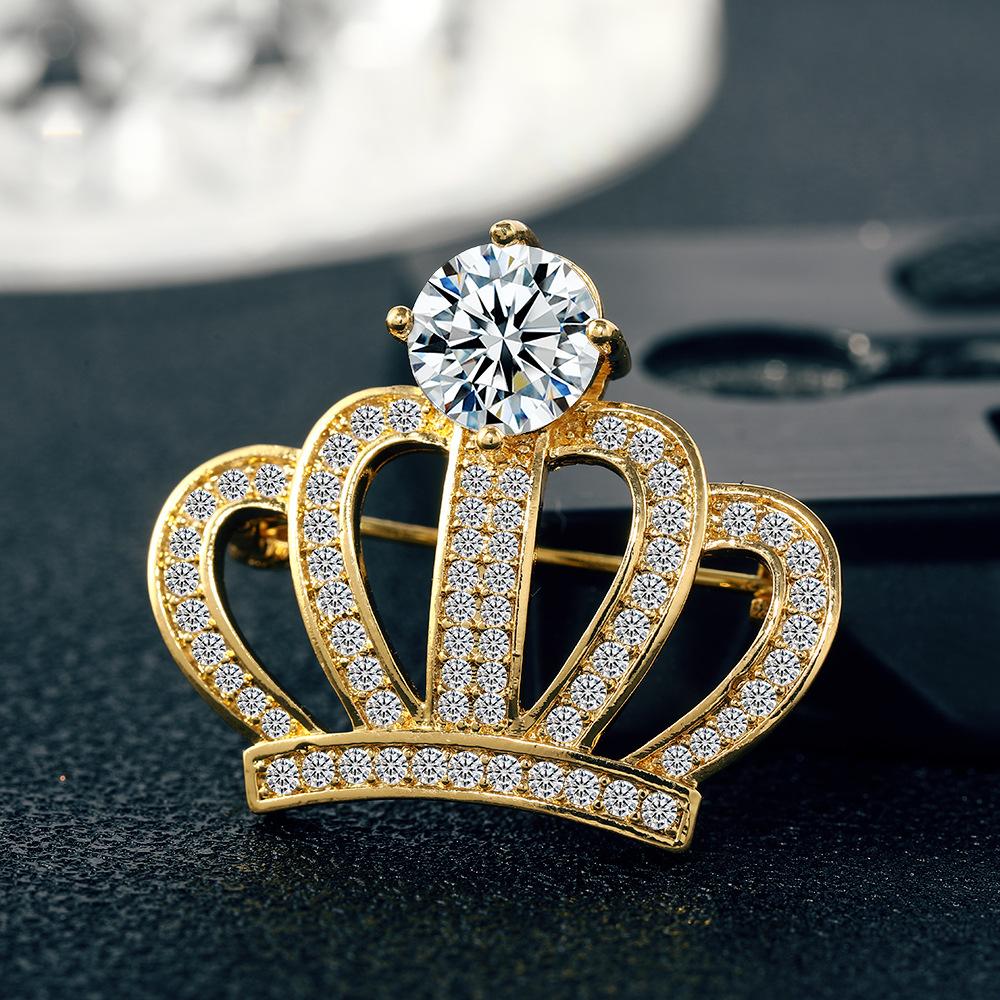 SKEDS Exquisite Luxury Rhinestone Corwn Brooches For Women Girls Fashion Elegant Crsytal Tiara Buckle Jewelry Accessories Gift