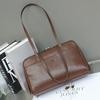 Genuine Leather Pillow Bag Retro Single-shoulder Bag Commuter Handbag, Large-capacity Boston Women's Bag