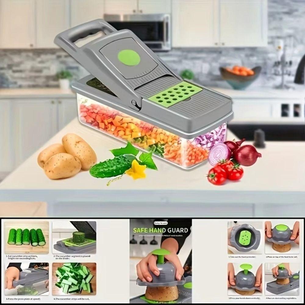 16-In-1 Function Kitchen Vegetable Cutter Potato Peeler Carrot Grater Fruit Slicer Compact Portable Vegetable Slicer