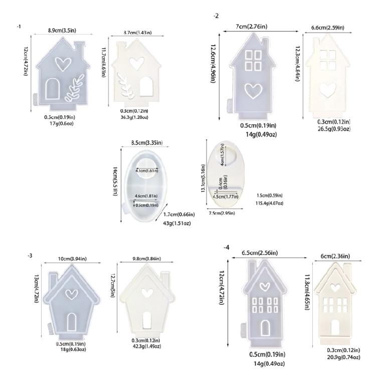 Silicone Mould House Candlestick Resins Molds Love House Candle Holder Mould