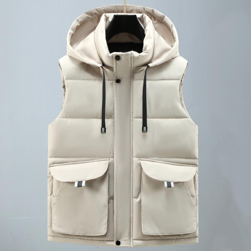 Plus Size S-8XL Winter Sleeveless Jackets for Men Outerwears Hooded Fashion Casual Thick Men's Warm Vests