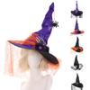 Halloween Witch Hat With Spider Embellishments For Party Cosplay And Dark Magic Decor