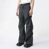 Producto Nuevo de Verano para Hombre, Pantalones Casuales Ligeramente Acampanados, Color Sólido con Caída, Mopa de Piso Plegada Estilo Americano