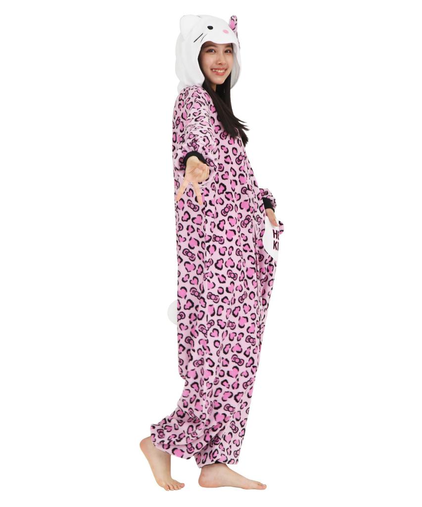 [SAZAC] Character Fleece Kigurumi, One Size Fits All, Sanrio Leopard Kitty