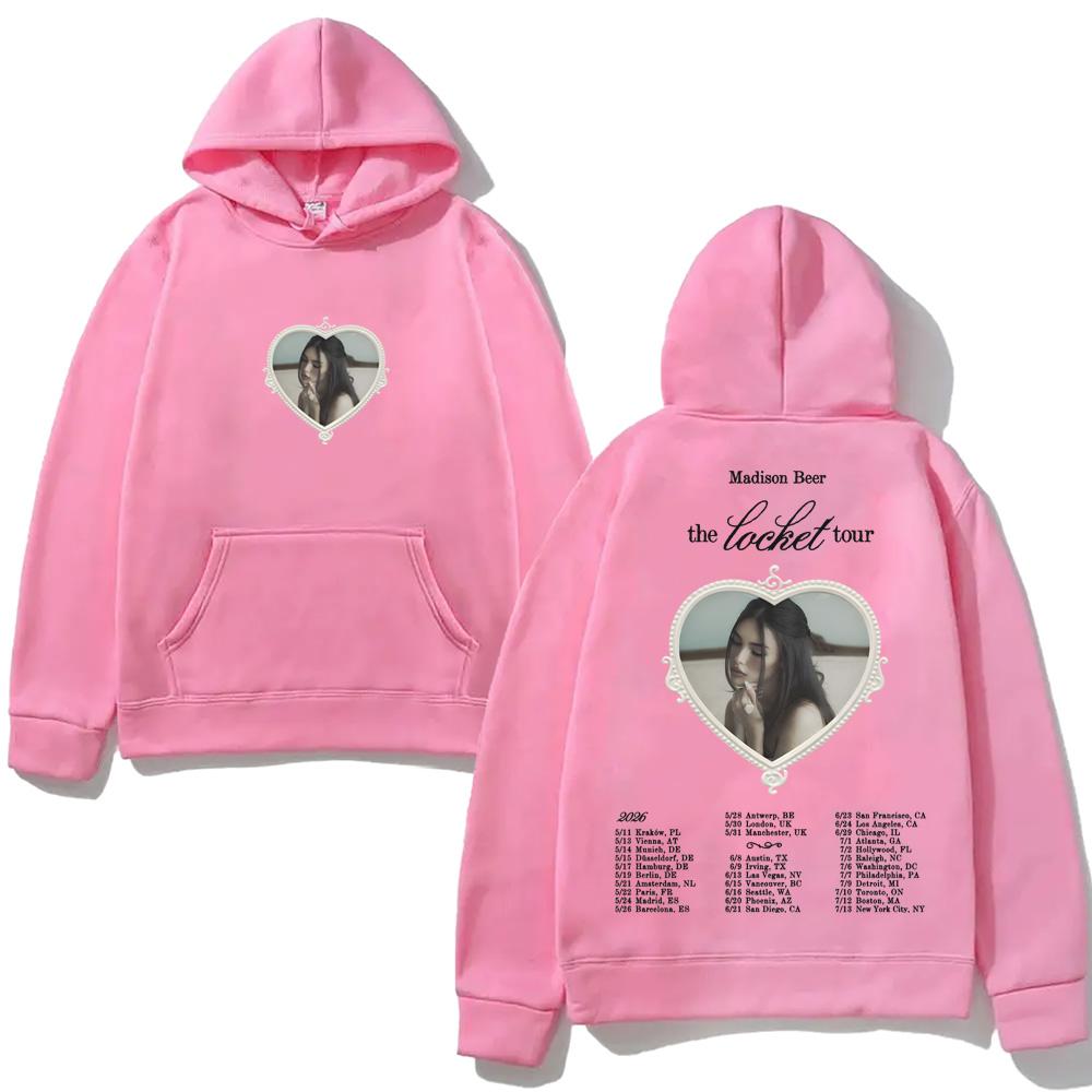 Madison Beer The Locket Tour 2026 Hooded Casual Fleece Sweatshirt Harajuku High Quality Autumn/Winter Comfortable Anime Hoodie Couple Matching Outfit