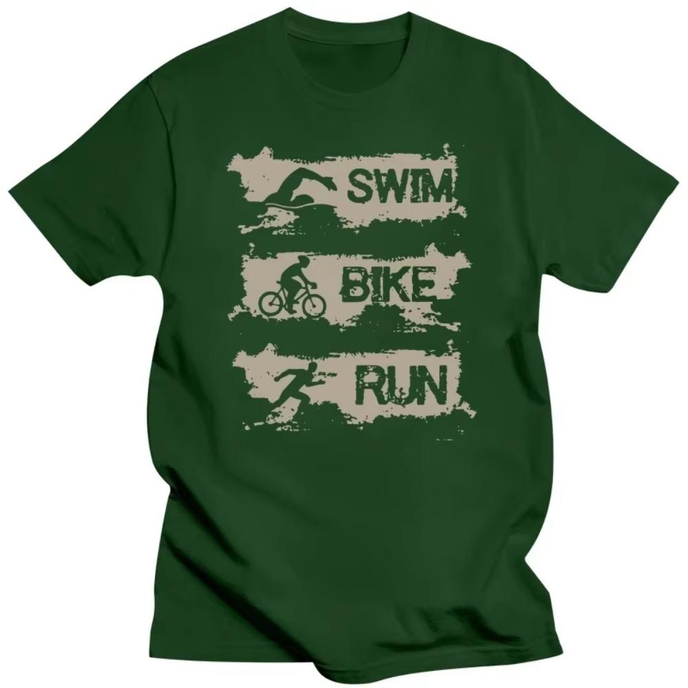 Funny  Swim Bike Run Triathlete T Shirts Graphic Cotton Streetwear Short Sleeve Birthday Gifts Summer Style T-shirt Men