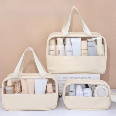 Waterproof Large Capacity Cosmetic Bag See-Through Zipper Travel Storage Bag Clear Makeup Bag Bathroom