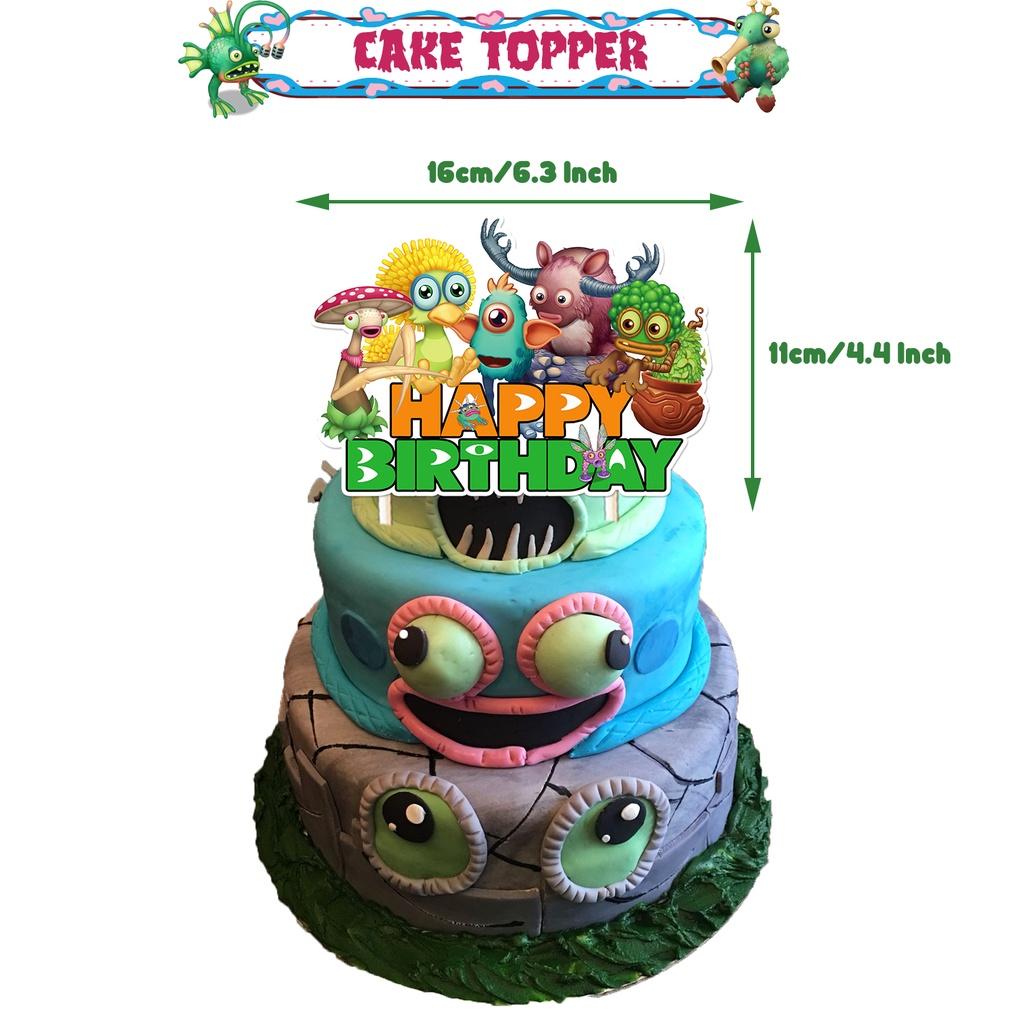 My Singing Monster Birthday Party Decorations Set Flag Balloons Cake Toppers And More
