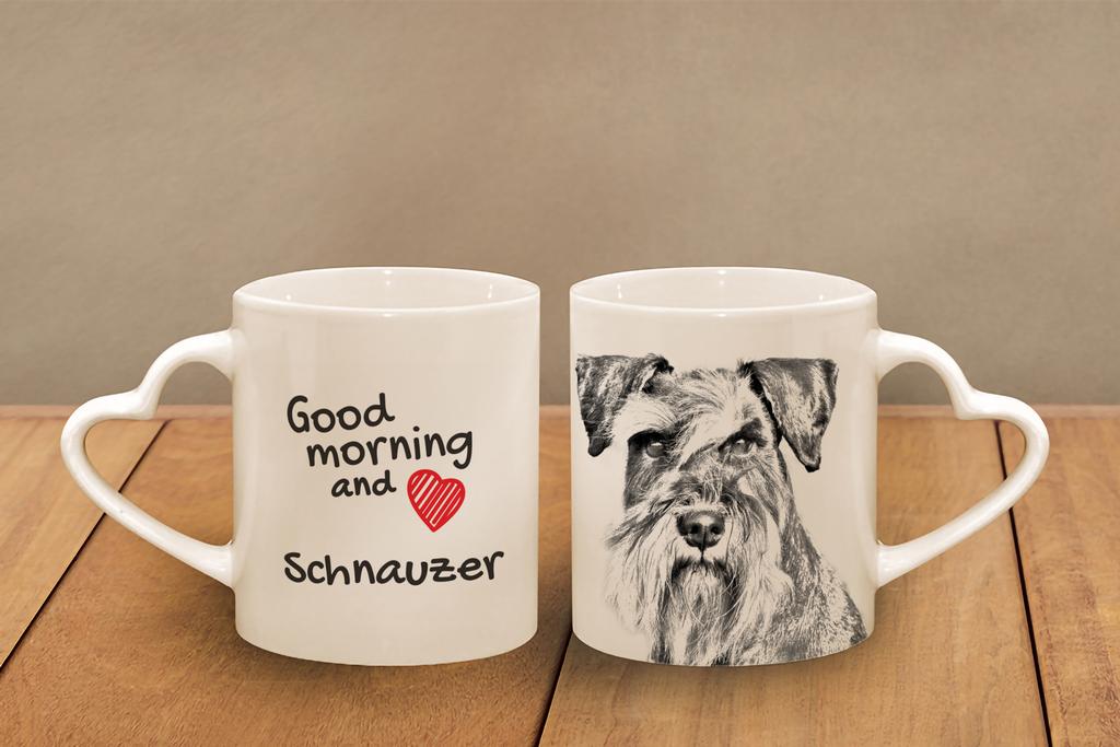 Schnauzer - Cup with a Dog, Adorable Cup with a Heart-shaped Handle, Universal Gift from the Art-Dog Brand
