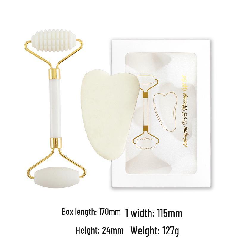 Jade Roller & Gua Sha Gesichtsmassage Dreiteiliges Set