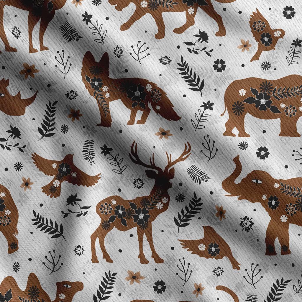 Soimoi Tierdruck, Baumwollbatist, Quiltstoff, verkaufter Massenware 42 Zoll breit, mittelschwerer Baumwollstoff, Nähzubehör,