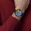Diesel Quartz Watch Leather Strap Blue Dial Multifunctional Chronograph Calendar Polarized Men watches DZ4584