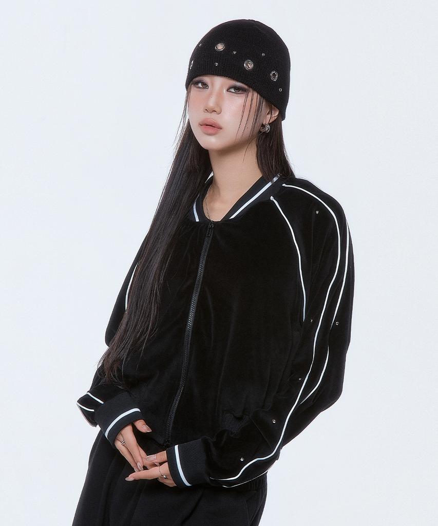 Dauspice (Duc) Velor Stadium Jacket Black