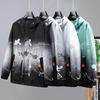 Men's Trendy Spring/Autumn 2025 Chinese Style Workwear Jacket - Loose Fit, Outdoor Printed Top