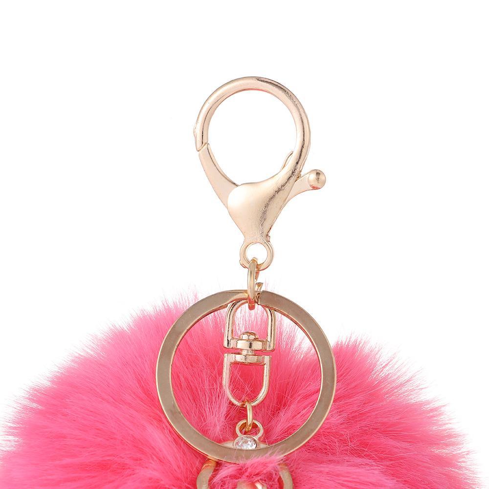 Faux Rabbit Fur Jewelry Fluffy Car Pendant Key Buckle Ballet Dancing Girl Keyring Angel Keychain
