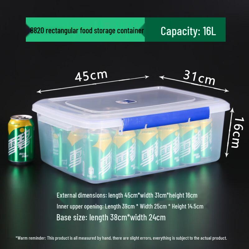 ZISIZ Transparent Rectangular Food Storage Container with Lid