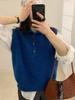 Korean style minimalist stand-collar sleeveless knit sweater for women, early spring new loose and simple button layering vest outerwear