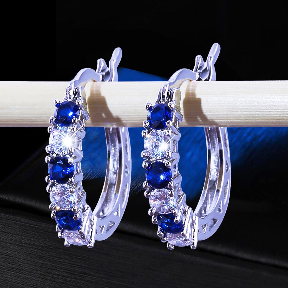 Ohrringe für Damen Schmuck 14K Gold Plated Pendientes Mode Runder Kreis Mosaik Klare Zirkonia Zirkon Stecker DIY Ohrring Schmuck