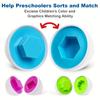 12/6pcs Color and Shape Matching Toys Simulated Egg Shapes with Storage Box - Geometric Shape & Color Learning Toy Set for Kids