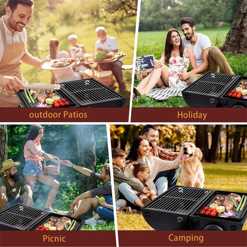 Portable Charcoal Grill,Tabletop Charcoal Grill,BBQ Grill for Outdoor Cooking Camping,Picnics,Backyard,Balcony