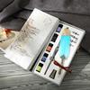 Glass Dip Signature Fountain Pen Faux Crystal Feather Design Writing Decor Set