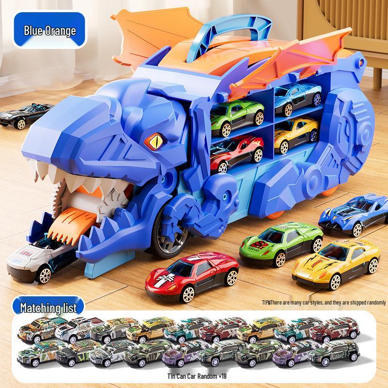 3-in-1 Transforming Dinosaur Toy Car Set for Kids Aged 3-5 with Mini Car Storage