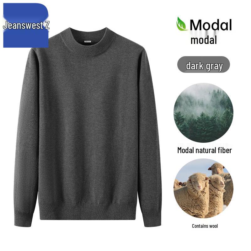 Jeanswest Herren Modal-Wollmischung Pullover mit halbhohem Kragen T2009