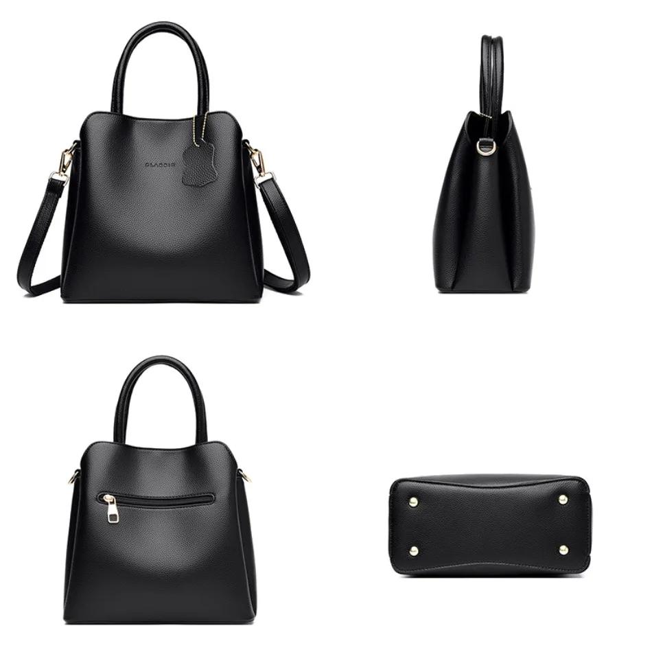 Soft Leather Luxury Handbags Women Bags Designer Female Bags for Women Casual Solid Color Tote Handbag