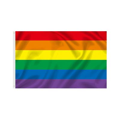 Fast Delivery Custom Polyester Gay Rainbow LGBTQ Pride Flags 3X5FT Waterproof Lightweight Flying Style